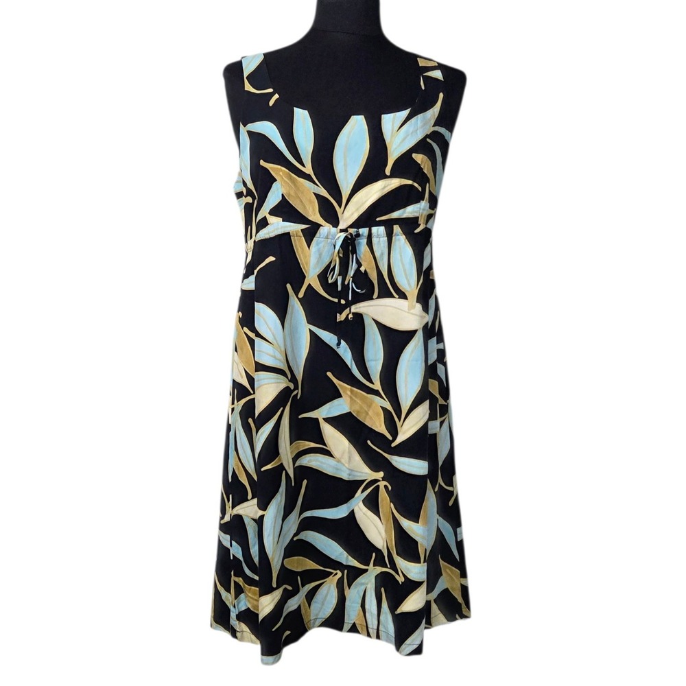 Shannon Marie Vintage Hawaiian Midi Tropical Dress Hawaii Tie Front‎ Women's L